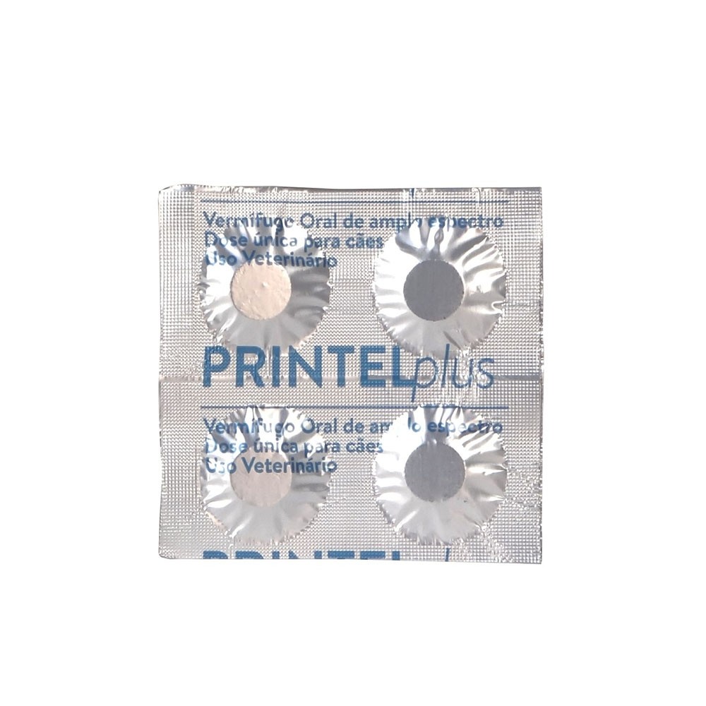 Printel Plus Vermífugo Dose Única 4 comprimidos - 660mg