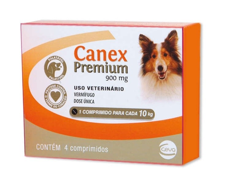 Vermífugo Canex Premium 900 mg para Cães - 4 comprimidos