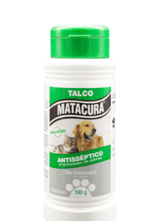 Talco Matacura Antisséptico Hipoalergênico para Cães e Gatos 100g