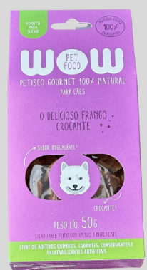 WOW Petisco Natural para Cães Sabor Frango Crocante - 50g