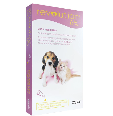 Revolution 6% Antipulgas para Cães e Gatos até 2,5kg - 15mg