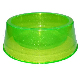 Comedouro Pet Toys - Transparente Verde Glitter 300ml (P)