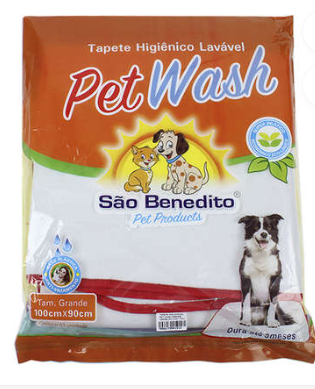 Tapete Higiênico Pet Wash São Benedito Pet Lavável Vermelho - Tamanho G