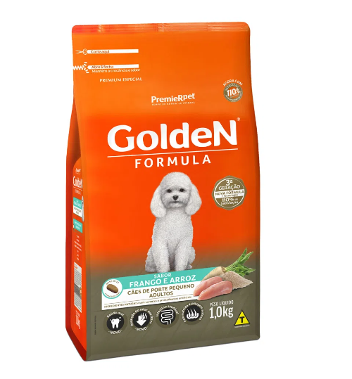 Ração Golden Fórmula Cães Adultos Raças Pequenas Frango e Arroz Mini Bits - 1 kg