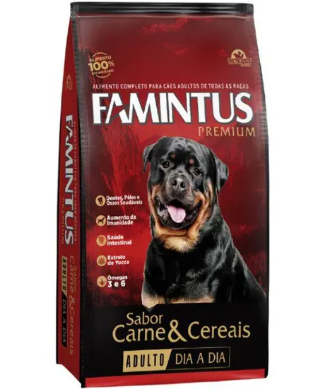 Famintus Premium Ração para Cães Sabor Carne e Cereais - 15kg