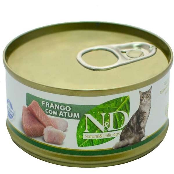 Ração Farmina N&D Úmida de Frango e Atum para Gatos - 70 g 