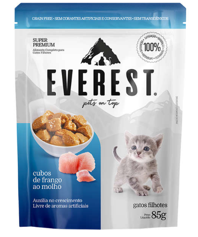 Everest Ração Úmida para Gatos Filhotes Sabor Frango - 85g