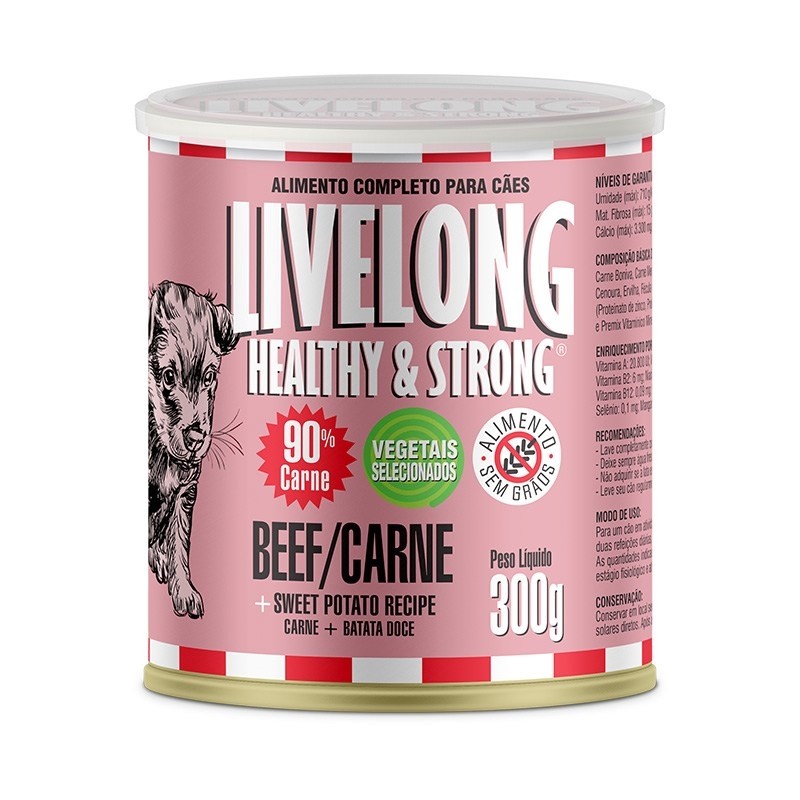 Livelong Para Cães Carne com Batata Doce – 300g