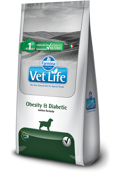 Vet Life Ração Natural Obesity e Diabetic para Cães Adultos - 2kg