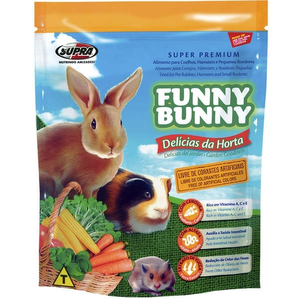 Ração Funny Bunny Delícias da Horta Coelhos, Hamster e Outros Pequenos Roedores - 500g