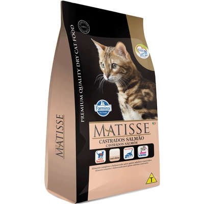 Ração Farmina Matisse para Gatos Adultos Castrados Sabor Salmão - 7,5kg