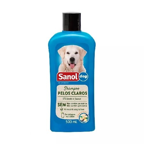 Shampoo Sanol Dog para Cães de Pelos Claros - 500ml
