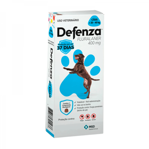 Defenza® Antipulgas e Carrapatos 460mg para Cães de 20 a 40 Kg Dose Única
