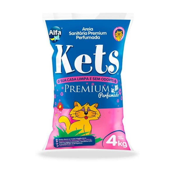Areia Sanitária Kets Premium Perfumada para Gatos - 4kg