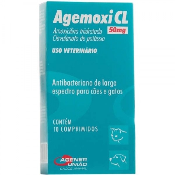 Antibiótico Agener União Agemoxi CL 50mg - 10 Comprimidos 