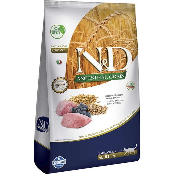 N&D Ancestral Grain Ração para Gatos Adultos Sabor Cordeiro - 7,5kg