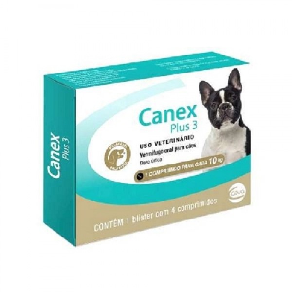 Vermífugo Ceva Canex Plus 3 para Cães - 4 Comprimidos