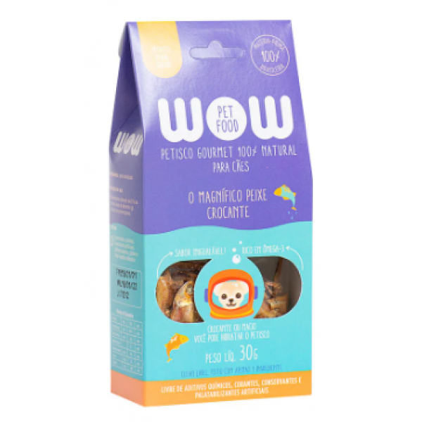 WOW Petisco Natural para Cães Sabor Peixe Crocante - 30g