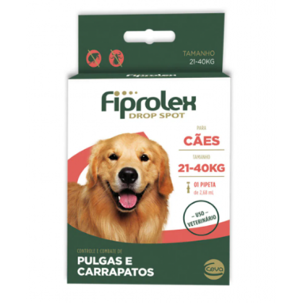Antipulgas Fiprolex Cães Drop Spot 21 a 40kg 2,68 ml