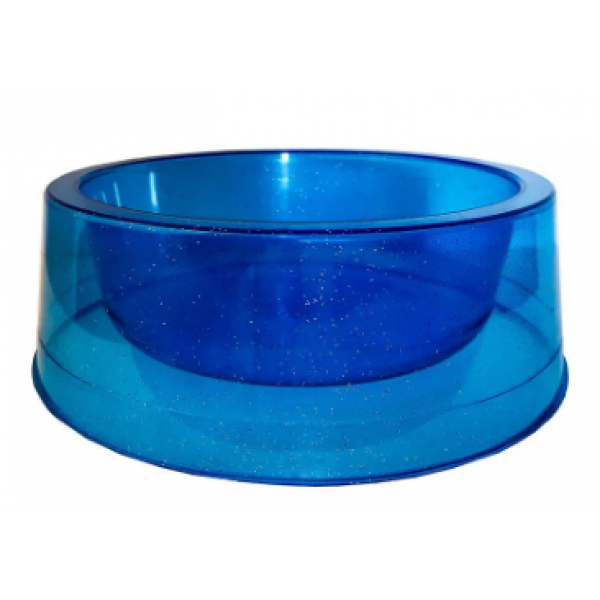 Comedouro Pet Toys - Azul Transparente Glitter 300ml (P)