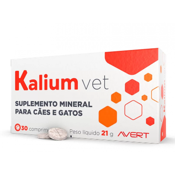 Suplemento Mineral com 30 Comprimidos para Cães e GatosKalium Vet
