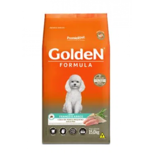Ração Golden Fórmula Cães Adultos Raças Pequenas Frango e Arroz Mini Bits - 15 kg