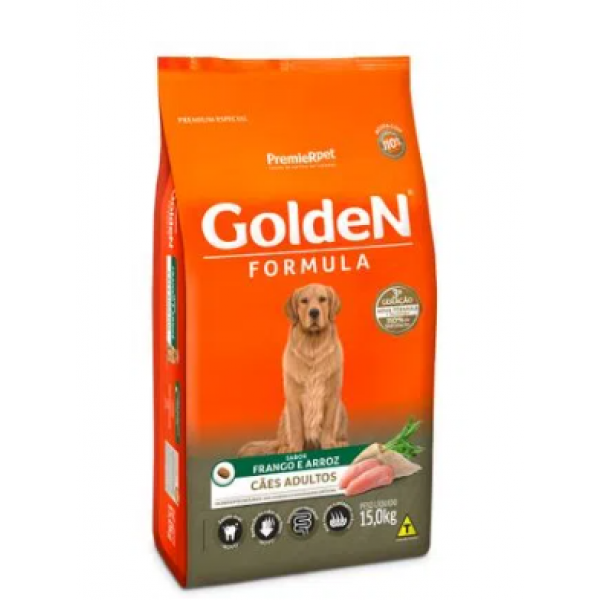 Ração Golden Fórmula Cães Adultos Frango e Arroz - 15 kg