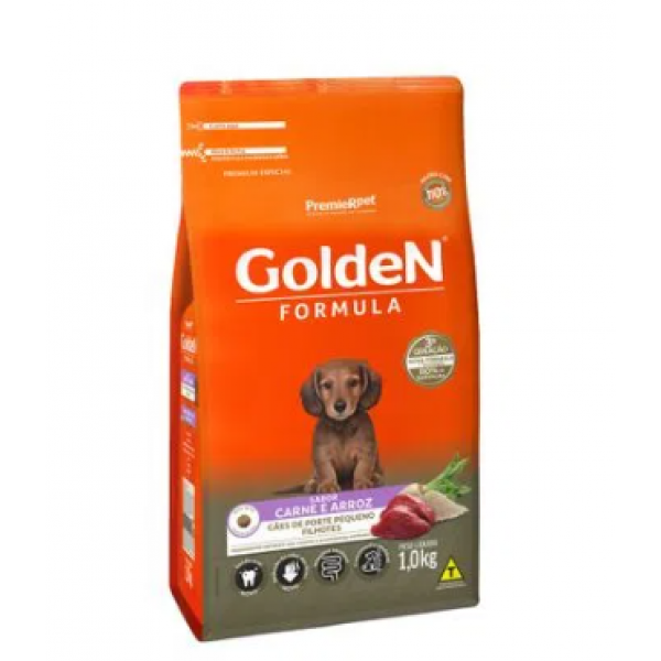 Ração Golden Formula Cães Filhotes Raças Pequenas Carne e Arroz - 1 kg