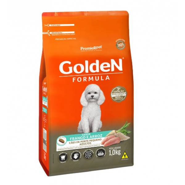 Ração Golden Fórmula Cães Adultos Raças Pequenas Frango e Arroz Mini Bits - 1 kg