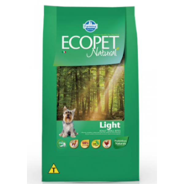 Ração Farmina Ecopet Natural Light para Cães Adultos de Raças Pequenas - 3kg