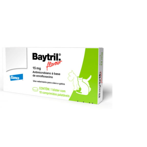 Baytril Flavour 15mg com 10 comprimidos