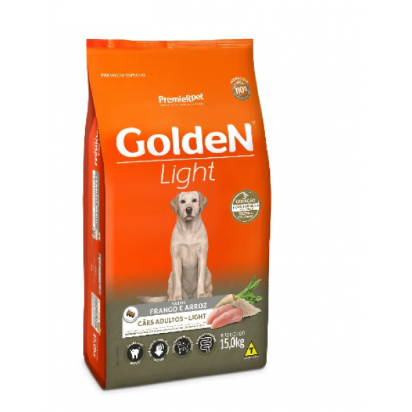 Ração Golden Fórmula Light para Cães Adultos, 15kg Premier Pet Para Todas Grande Adulto,