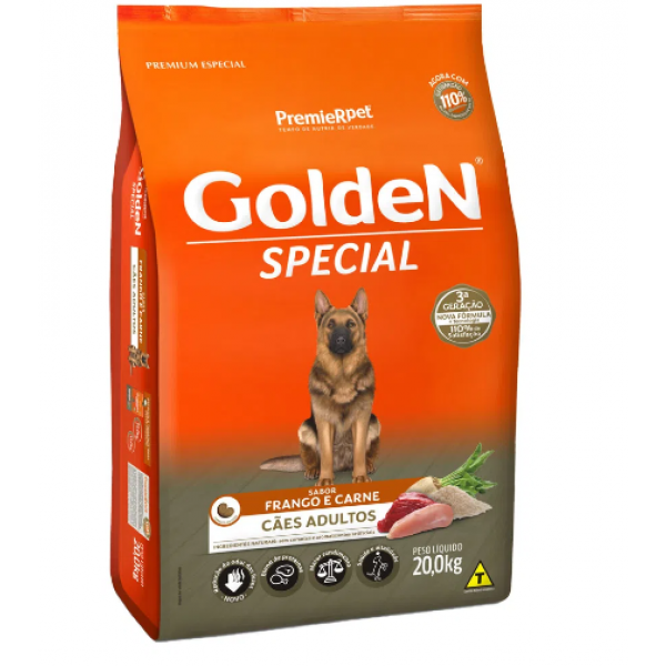Ração Golden Special para Cães Adultos Frango e Carne 20 kg