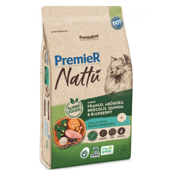 Ração Premier Nattu Cães Adultos Abóbora Pequeno Porte 10,1 kg