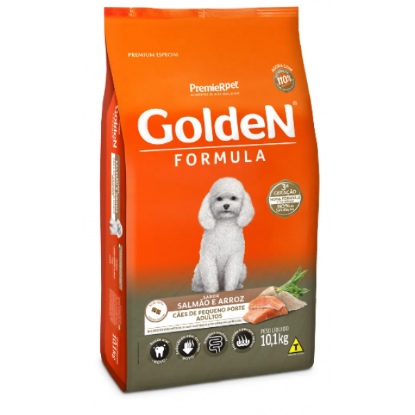 Ração Golden Fórmula Cães Adultos Raças Pequenas Salmão e Arroz 10,1 kg