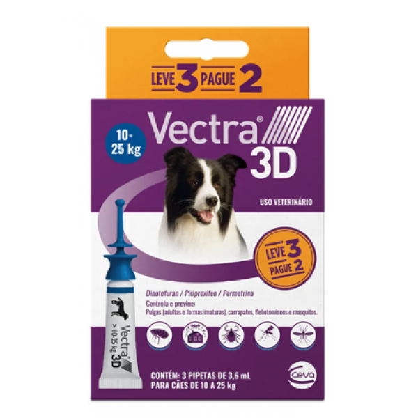 Antipulgas Vectra 3D Cães 10 a 25 kg 