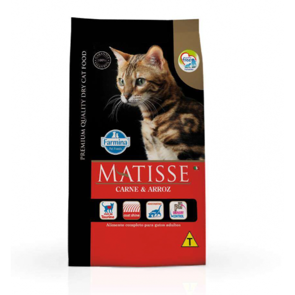 Ração Farmina Matisse para Gatos Adultos Sabor Carne e Arroz - 7,5kg