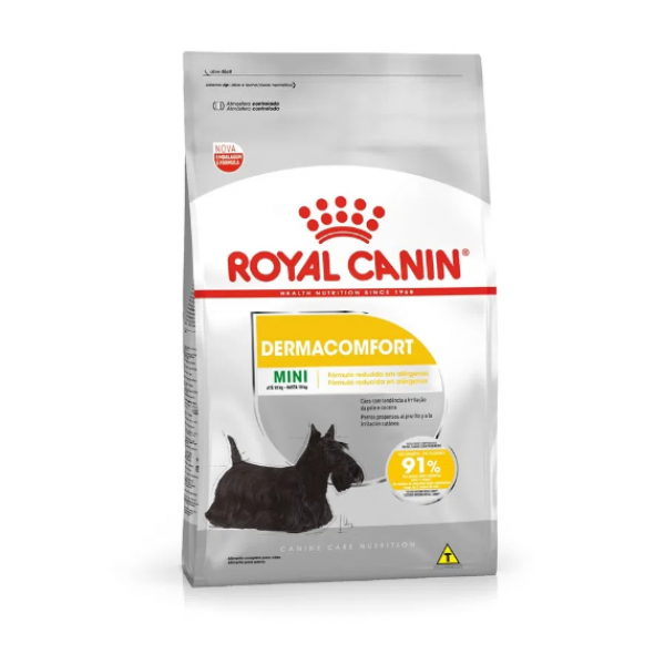 Royal Canin Ração Mini Dermacomfort para Cães Adultos e Idosos de Raças Pequenas - 2,5kg