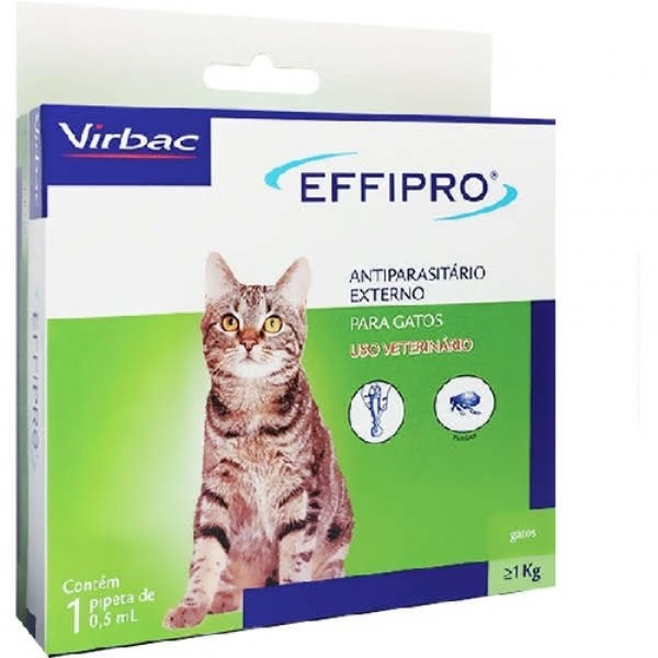 Antipulgas Effipro para Gatos com 1 Kg ou Mais - 1 Pipeta 0,5ml