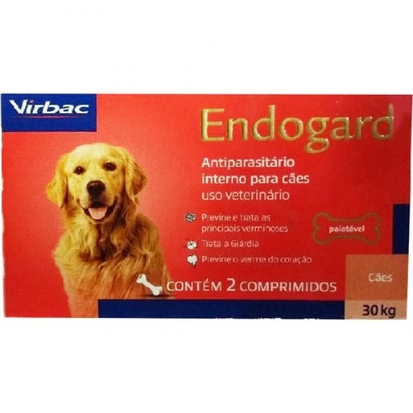 Vermífugo Virbac Endogard para Cães até 30 Kg - 2 Comprimidos