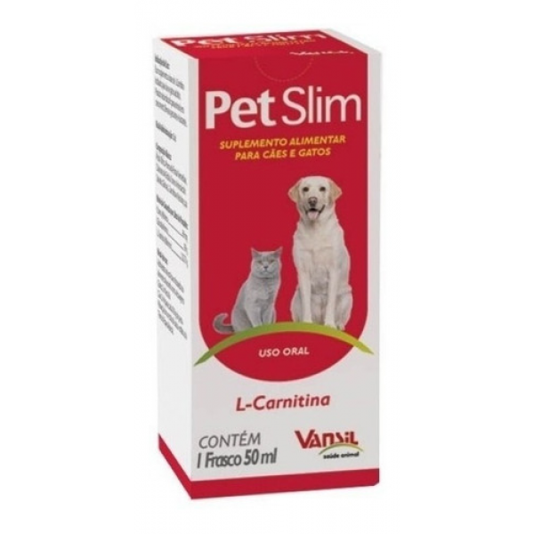   Pet Slim Suplemento Alimentar L-Carnitina para Cães e Gatos 50ml