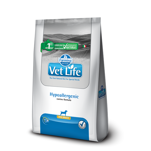 Ração Vet Life Hypoallergenic Mini para Cães Adultos de Pequeno Porte - 10,1kg