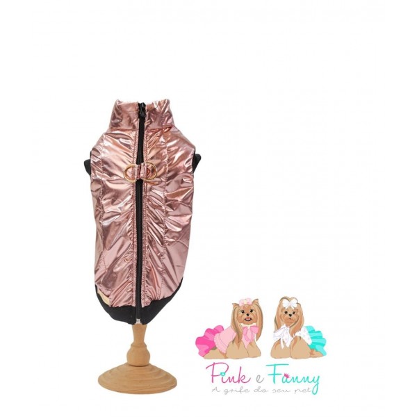 Colete Puffer Metalizado Rose - Pink e Funny