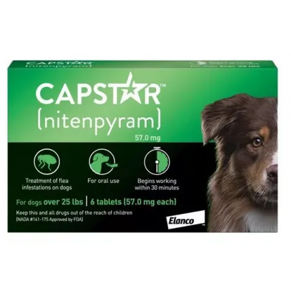 Antipulgas Elanco Capstar 57 mg para Cães acima de 11,4 Kg 