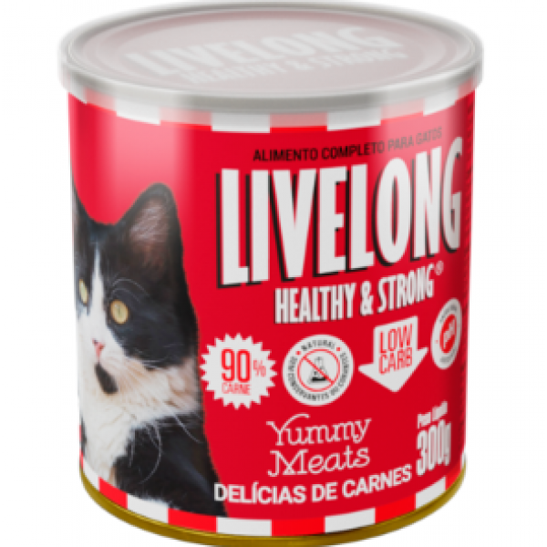 Livelong Ração Úmida para Gatos Sabor Delícias de Carne - 300g