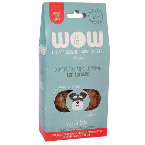 WOW Petisco Natural para Cães Sabor Lombinho com Orégano - 50g