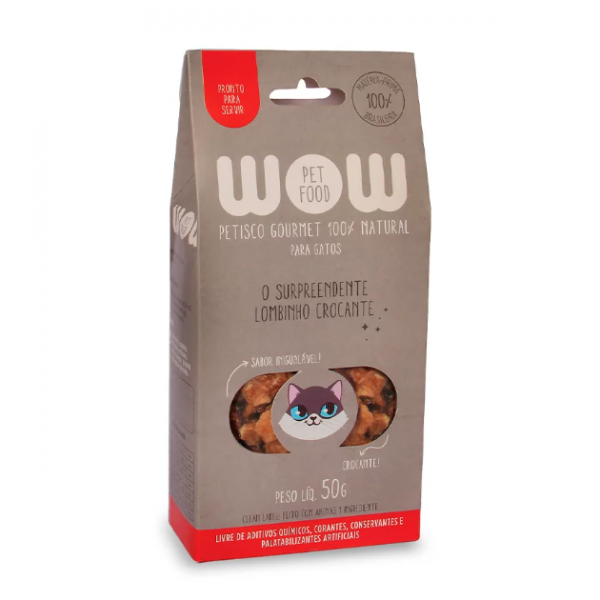WOW Petisco Natural para Gatos Sabor Lombinho Crocante - 30g