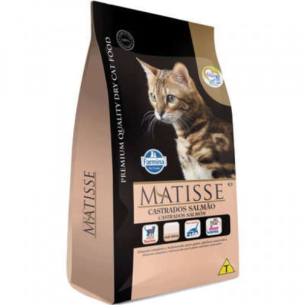 Matisse Ração para Gatos Adultos Castrados Sabor Salmão - 2kg