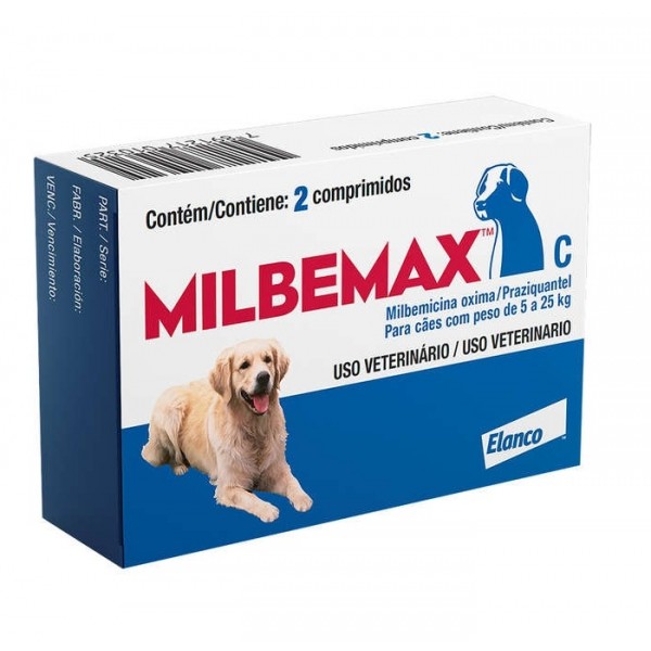 Milbemax Vermífugo para Cães de 5 a 25kg - 2 CP