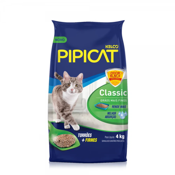 Areia para Gato Pipicat Classic Kelco 4kg